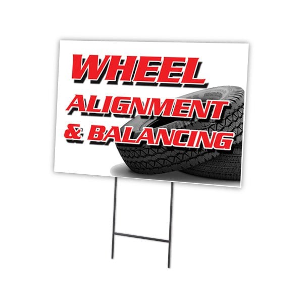 Wheel Alignment & Bala Yard & Stake outdoor plastic coroplast window, C-1216 Wheel Alignment & Bala